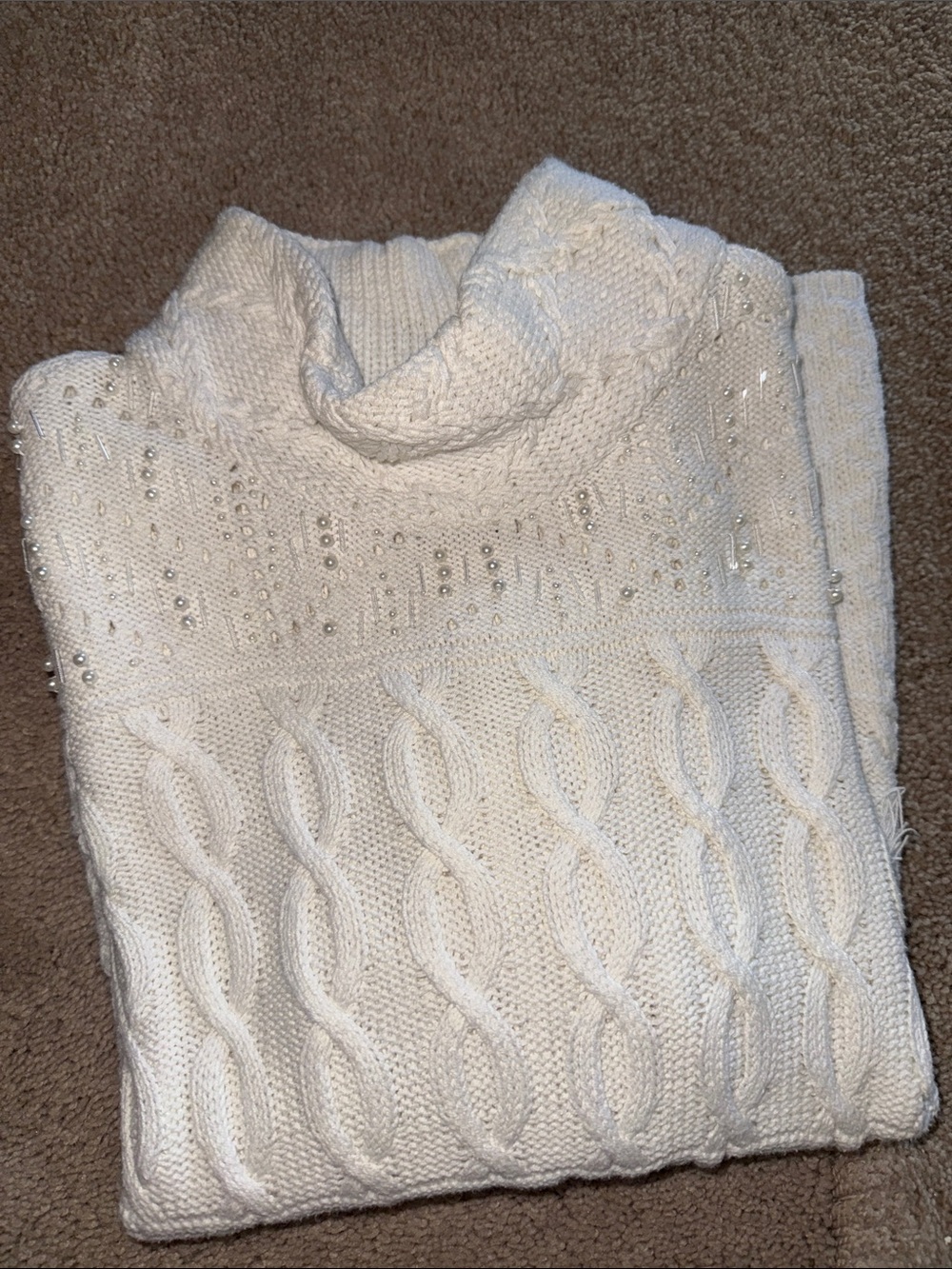 White House Black Market Cream Sweater